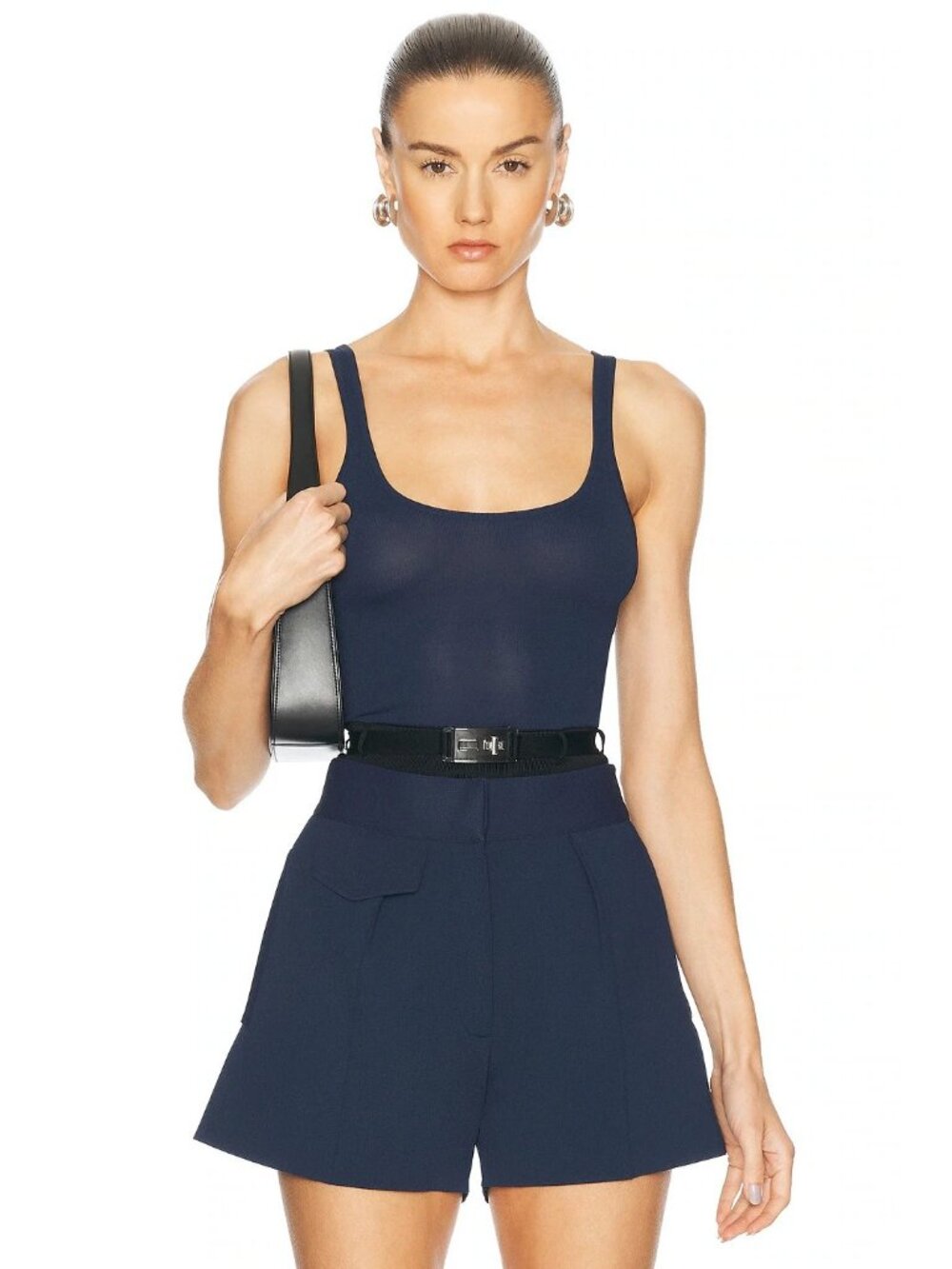 Brandon Maxwell The Julia Top in Navy & Black